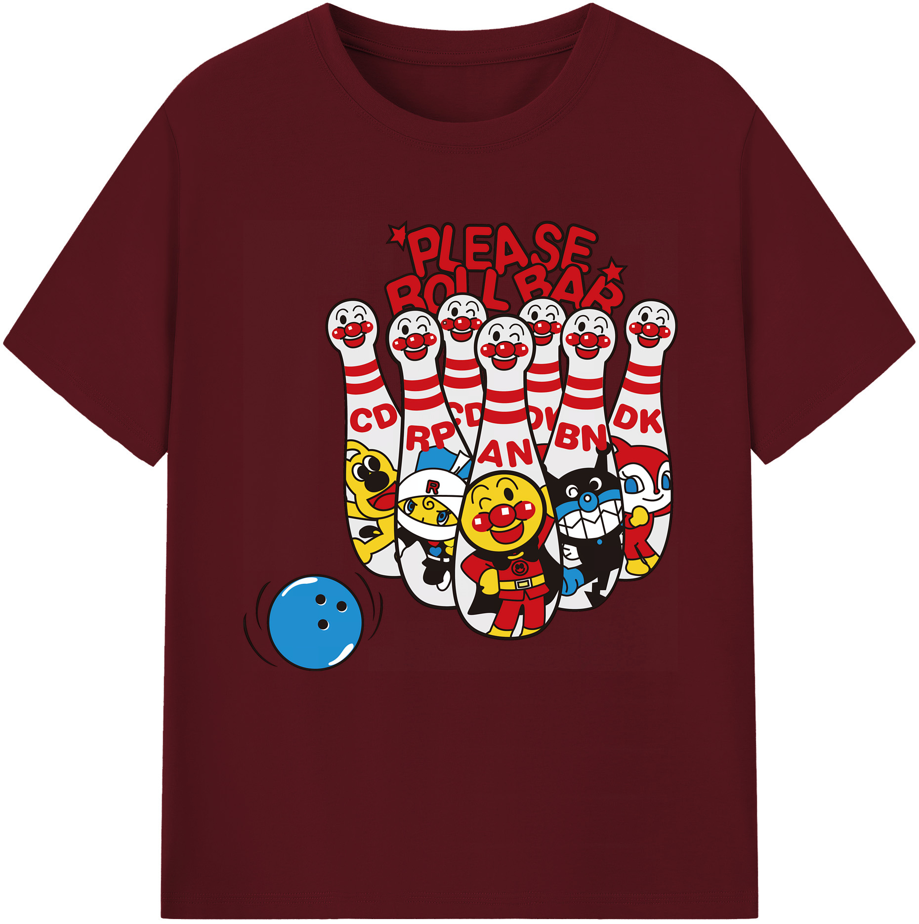 （画像用） アンパンマン Anpanman 綿100％半袖Tシャツ（フロントプリント）